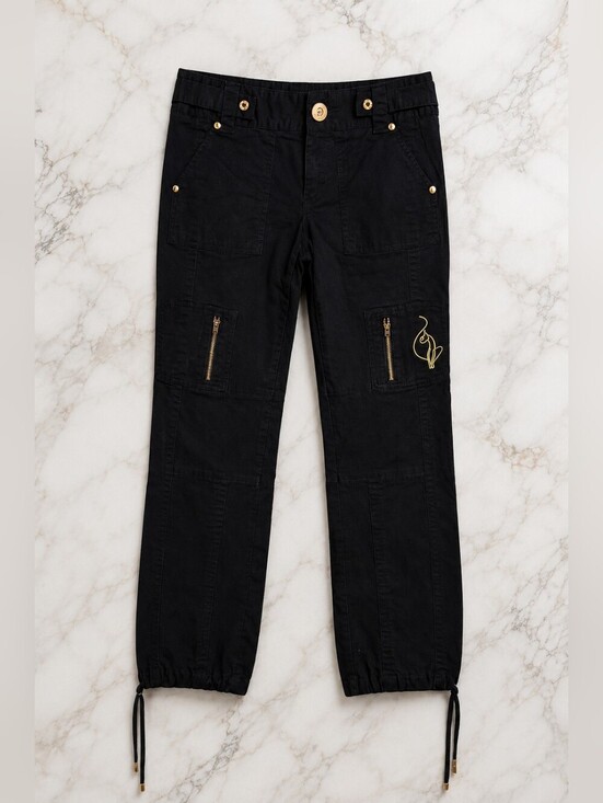 Baby Phat Pants - Baby Phat Ankle Drawstring Black Cotton Stretch Pants Women Size 5 / Waist 30